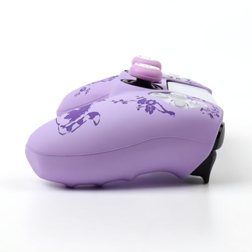 Cat Among Blossoming Branches Controller Skin Cover Compatible with PS5/Playstation 5 Controller, RALAN Protector Case Customised Thumb Grip - color: Cat Purple
