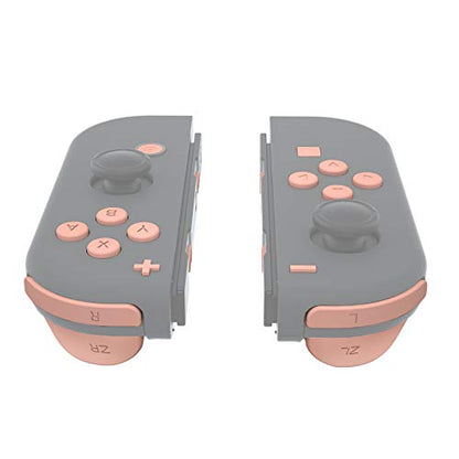 eXtremeRate DIY Full Set Buttons for Nintendo Switch & Switch OLED, Custom Replacement Buttons for JoyCon, ABXY Direction Keys SR SL L R ZR ZL + - Home Capture Trigger Buttons Springs - Mandys Pink - color: Mandys Pink
