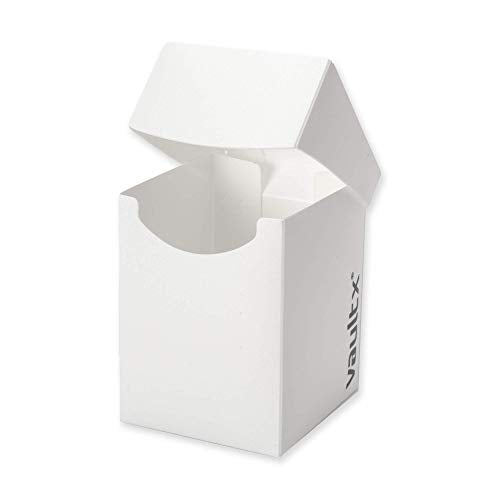 Vault X Large Standard Deck Box with 150 Black Sleeves, fits 100+ Sleeved Trading Cards (White) - color: White