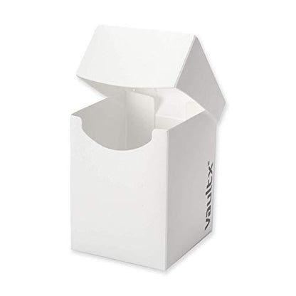 Vault X Large Standard Deck Box with 150 Black Sleeves, fits 100+ Sleeved Trading Cards (White) - color: White
