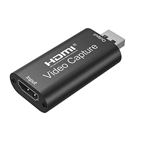 Video Capture Card, Hdmi Video Capture Card, USB Capture Card,4K HDMI to USB2.0, Record via DSLR Camcorder Cam for High Definition Acquisition, for Broadcasting, Amamzing Record, Meeting,ect. (Black)