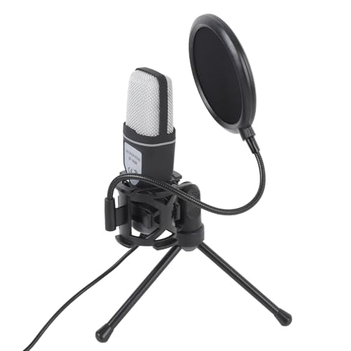 Asixxsix Gaming USB Microphone, Noise Cancellation Condenser Mic with RGB Light & Tripod Stand, Desktop Wired Gaming Microphone for Podcasts Videos, Streaming, PC, Computer