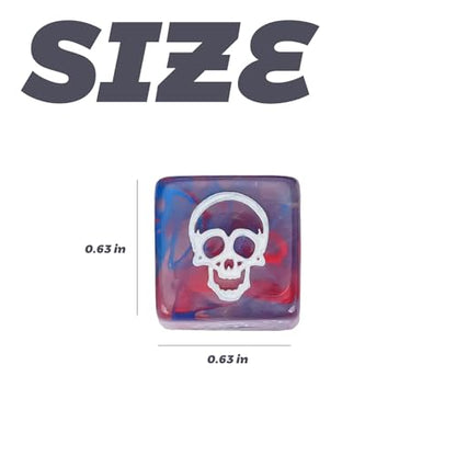 Skull Dice,10 Pieces 16MM Halloween D6 Dice Mini Skull Face,Unique 6 Sided Dice Set Standard Game Dice for MTG DND Tenzi Farkle Yahtzee Bunco(Blue) - color: Blue