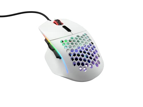 GLORIOUS Gaming Model I Wired Gaming Mouse - 69g Superlight, 2 Swappable Buttons, RGB, PTFE Feet, 9 Programmable Buttons, Side Thumb Rest - White - color: Matte White, size: Model I Wired