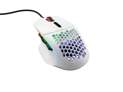 GLORIOUS Gaming Model I Wired Gaming Mouse - 69g Superlight, 2 Swappable Buttons, RGB, PTFE Feet, 9 Programmable Buttons, Side Thumb Rest - White - color: Matte White, size: Model I Wired
