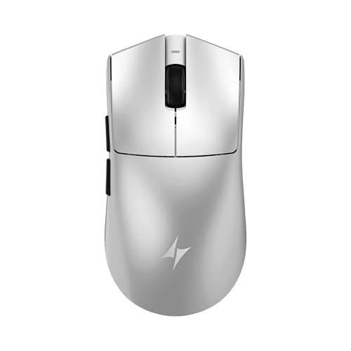 ATK Blazing Sky X1 V2 Ultimate Wireless Gaming Mouse, PAW3950 Ultra Sensor, DPI up to 42,000, 54g Lightweight, 8K Polling, 800 Hr Battery Life, All-New Nano Coating, Dual-Mode 2.4G/Wired - Silver - color: Metallic Silver, style: Ultimate