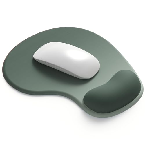 Office Mousepad with Gel Wrist Support - Ergonomic Gaming Desktop Mouse Pad Wrist Rest - Design Gamepad Mat Rubber Base for Laptop Computer -Silicone Non-Slip Special-Textured Surface (04SageGreen) - color: 04SageGreen