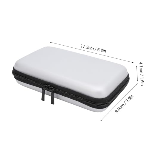 Carrying Case for NintendoNew New 2DS XL, 2DS LL, NEW 3DS, 3DS Console, Hard Protective Shell Travel Case Pouch with 8 Game Cartridges Slot, Water Proof PU & Hard EVA, Console - color: Silver