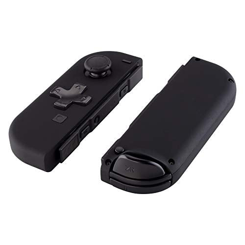 eXtremeRate Soft Touch Black Joycon Handheld Controller Housing (D-Pad Version) with Full Set Buttons, DIY Replacement Shell Case for Nintendo Switch & Switch Oled Joy-Con – Console Shell NOT Included - color: Black