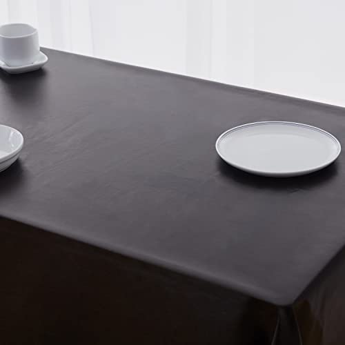 NLMUVW Square Vinyl Tablecloth 100% Waterproof Oil Proof Spill Proof PVC Table Cloth Wipe Clean Table Cover for Kitchen Dining Picnic, 42 x 42 inch, Black - color: Black, size: 42" x 42" (Square)