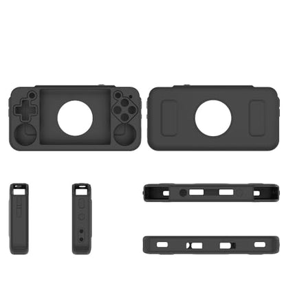 Silicone Protective Case for ANBERNIC RG35XX H Retro Handheld Gaming Console, Soft Sleeve Cover Protector Anti-Bump and Anti-Drop Full Protection, with Lanyard (Black) - color: Black