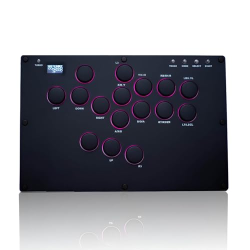 XIAO SHI MIN STORY Leverless Arcade Stick, All-Button Fight Controller with A16 Keys, Slim Fighting Game Keyboard with Turbo & Custom RGB, Supports Hot-Swap & SOCD (large panel)