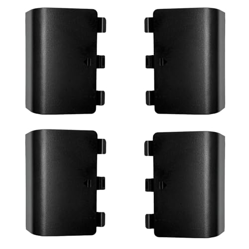 4 Pack Series S/X Replacement Battery Back Cover for Xbox Series S/X Controller,Series S/X Battery Cover Door,Battery Back Shell Covers for Xbox Series S/X Controller(Black) - color: Black