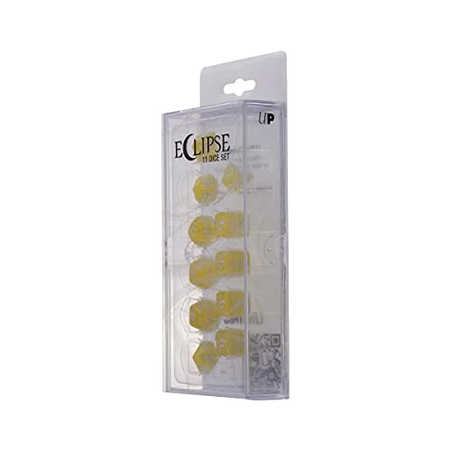 Ultra PRO - Eclipse 11 Dice Set (Lemon Yellow) - Great Dice Set for All Kinds of Card Games and Board Games Such As, DND, MTG, and RPG - UP Your Game with Ultra PRO - color: Lemon Yellow