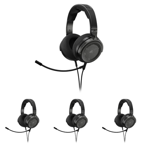 Corsair Virtuoso PRO Wired Open Back Gaming Headset - Detachable Uni-Directional Microphone - 50mm Graphene Drivers - 20Hz-40 kHz Frequency Response - Carbon (Pack of 4) - color: Carbon, size: (Pack of 4)