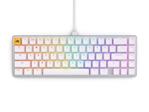 GLORIOUS Gaming GMMK 2-65 Percent Keyboard - White Custom Layout - Compact Low-Profile - Hotswap w/Cherry Mx Style Switches - Incl. Double Shot Keycaps & Linear Switches - color: White, size: Prebuilt Compact (65%)