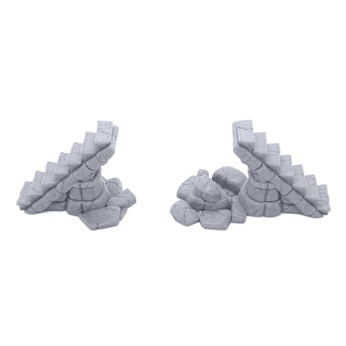 Ruined Town Modular Walls II - DND Terrain, 28mm Miniature Wargaming, Tabletop Wargame Scenery