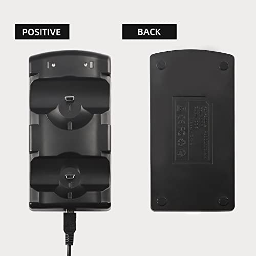 Xahpower Controller Charger Station for PS3, Charging Dock for Sony PlayStation 3 Original Wireless Dual Controller and Move with LED Light Indicator and Charging Cable
