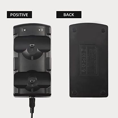 Xahpower Controller Charger Station for PS3, Charging Dock for Sony PlayStation 3 Original Wireless Dual Controller and Move with LED Light Indicator and Charging Cable