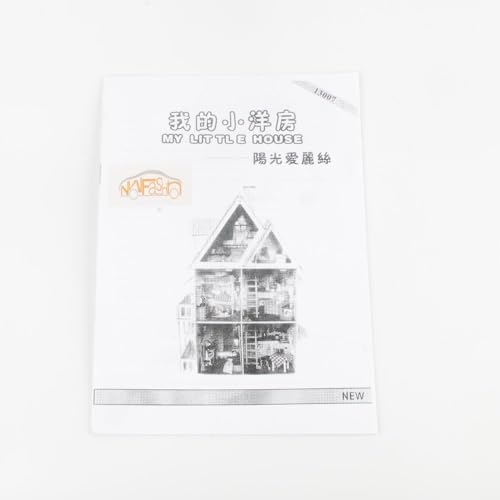 NWFashion Children's 17" 2 Floors with Furnitures Lights DIY Kits Assemble Miniature Wooden Dollhouse(Sunshine Alice) - color: Sunshine Alice