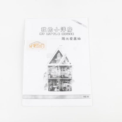 NWFashion Children's 17" 2 Floors with Furnitures Lights DIY Kits Assemble Miniature Wooden Dollhouse(Sunshine Alice) - color: Sunshine Alice