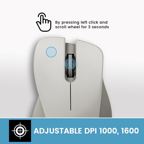 Perixx PERIMICE-621M Wireless Mouse - Silent Click with Ergo Design - Compatible for Desktop and Laptop PC - Wireless 2.4 GHz - Beige - style: Wireless Beige
