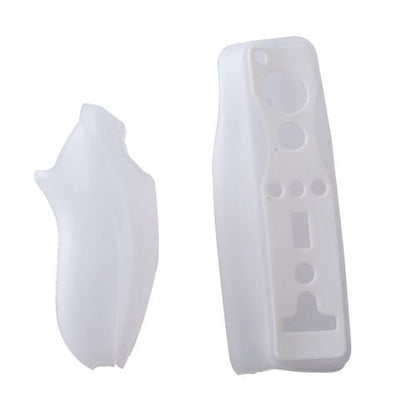 Soft Silicone Cover Case Skin Pouch for Wii Remote Nunchuk Controller Left and Right Joystick Silicone Case Soft Skin Cover (White) - color: white
