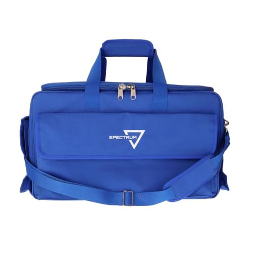 BCW Spectrum Board Game Bag | Durable Duffle for 6-8 Board Games | Expandable Pockets & Storage | Comfortable Removable Shoulder Strap | Easy Top & Side Access - color: Blue