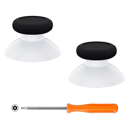 eXtremeRate Replacement Thumbsticks for Xbox Core Wireless Controller, Joysticks Repair Kit for Xbox Series X/S Controller, Custom Analog Stick Buttons for Xbox One S/X/Elite - Robot White & Black - color: Black & Robot White