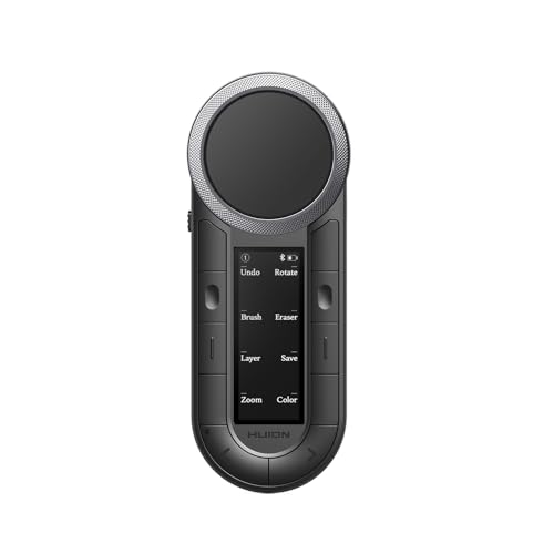 HUION Keydial Remote Bluetooth Macro Pad, 6-Set 8 Customized Keys & 2 Dial | Wireless Programmable Keypad, OLED Display, Work with PC, Mac, Mobile, One-Hand Shortcut Keyboard for Drawing Tablet, Laptops - size: Dual Bluetooth