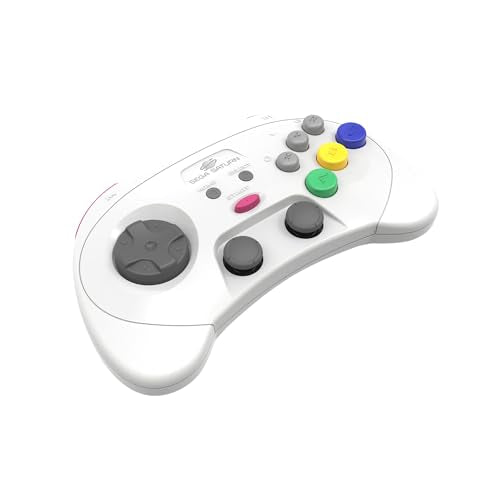 Retro-Bit SEGA Saturn® PRO - 2.4GHz Wireless Pro Controller for Sega Saturn, Sega Genesis Mini, Switch, PC, Mac - Includes 2 Receivers - White - color: White