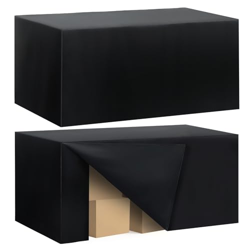 Ascoza 2 Pack Fitted Tablecloth for 6 Foot Rectangle Tables 72 x 30 Inch Black Table Covers Water Resistant Polyester Table Cloth for Wedding, Parties,Display, Trade Show (Black) - color: Black, size: 6FT