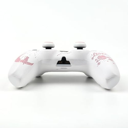 Moonlit Cats with a Loving Heart Controller Skin Compatible with PS5/Playstation 5 Controller, RALAN Protector Case Cover Customised Thumb Grip - color: MCats White Pink