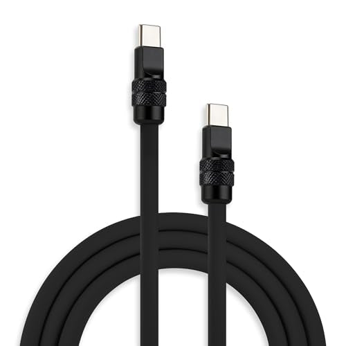 chubbycable Chubby 2.0 USB C 240W Fast Charging Cable Silicone Soft Durable USB C Cable Extra Thick Charger Cord Compatible with iPhone 17-15 Series iPad, Black+Black, Type-C to Type-C, 3.3FT - color: Black+Black, size: 3.3ft (1m), style: Type C-Type C