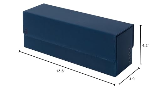Vault X Card Storage Box, Exo-Tec Material, Detachable Magnetic Lid, with Dividers & Foam Fillers, for Trading Cards (Blue)