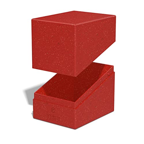 Ultimate Guard RTE Boulder 133+, Deck Case for 133 Double-Sleeved TCG Cards, Red, 87% Renewable, Made in Germany, Secure & Durable Storage
