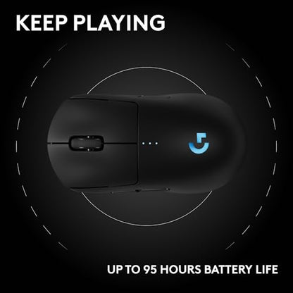 Logitech G PRO 2 Lightspeed Ambidextrous Wireless Gaming Mouse - Black | Symmetrical design, <4 customizable magnetic side buttons, USB-C charging, PowerPlay Wireless Charging Supported, For PC/Mac - color: Black