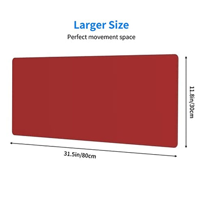 Red Mouse Pad Extended Large Gaming Mousepad XL Big Long Oversized Desk Mat Stitched Edges 31.5 X 11.8 Inch for Home Office - color: Black10