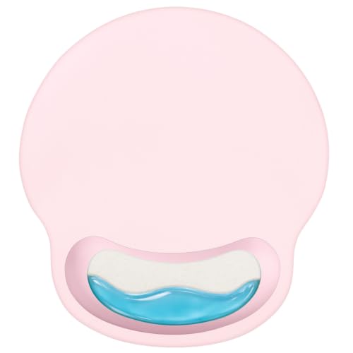 Mouse Pad with Wrist Rest, 2-in-1 Ergonomic Mousepad with Wrist Support, Gel Memory Foam Mouse Mat Set for Desk Office Home Working Gaming, Computer Accessories Setup, Cute Decor, Pink - color: Pink