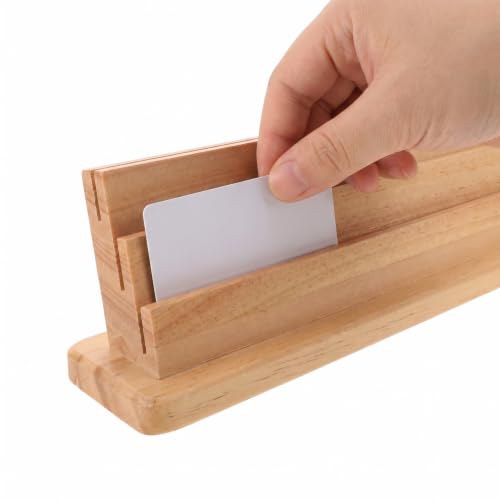 Ipetboom Wooden Playing Card Holder Tray Space-Saving Display with Natural Wood Grain for Evenings and Game Rooms
