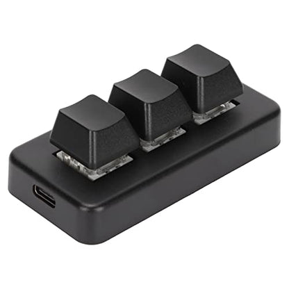 Yoidesu USB Mini 3 Keys Keypad 2.4G Mechanical Gaming Keyboard One Handed Programming Macro Standard Keyboard, RGB Backlight, Bluetooth Connection for Dos for for
