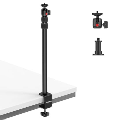 SMALLRIG Camera Desk Mount C Stand, 15"-35" Adjustable Desk Tripod Light Stand, Tabletop C Clamp for Webcam, DSLR Camera, Ring Light, Live Streaming, Photo Video Shooting - style: Clamp 3488
