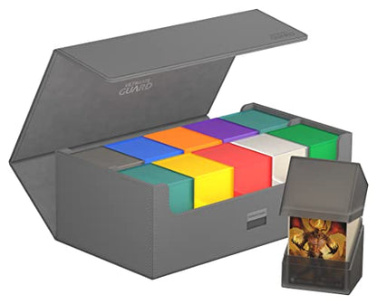 Ultimate Guard Arkhive 800+, Deck Case for 800 Double-Sleeved TCG Cards, Grey, Compatible with Boulders, Magnetic Closure & Microfiber Inner Lining - color: Grey, size: 800+