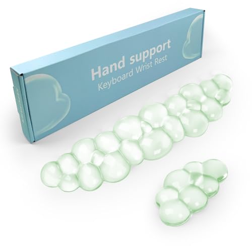 Gel Cloud Keyboard and Mouse Wrist Rest, Cute Wrist Support and Arm Support Keyboard Rest for Keyboard and Mouse Typing Pain Relief，Suitable for Office/Computer/Laptop/Gaming （Green） - color: Green