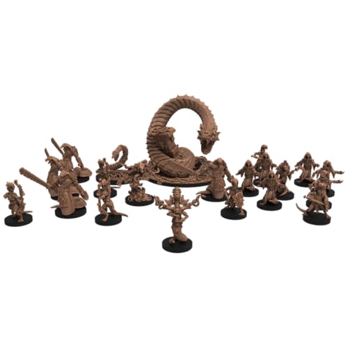 Epic Encounters: Chamber of The Serpent Folk - RPG Fantasy Roleplaying Tabletop Game with 20 Detailed Miniatures, Double-Sided Game Mat, & Game Master Adventure Book with Monster Stats, 5E Compatible | Includes 20 Unpainted Serpent Folk Miniatures, Double