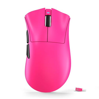 ATTACK SHARK V3 Ultra-Light Wireless Gaming Mouse,PAW3311 Sensor, 500mAh, 62g, 25KDPI 2.4G/BT/USB-C Rechargeable Wireless Mouse with 5 Programmable Buttons for Laptop,PC,Mac Gamer (Berry Red) - color: Berry Red