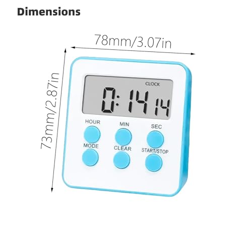 LED Timers Display, Battery-Powered Digital Timer with Stand, Magnetic Kitchen Timer Set of 8 in 5 Colors - Perfect for Cooking, Baking, and Timing Tasks