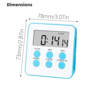 LED Timers Display, Battery-Powered Digital Timer with Stand, Magnetic Kitchen Timer Set of 8 in 5 Colors - Perfect for Cooking, Baking, and Timing Tasks