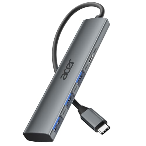 Acer USB C Hub 10Gbps, USB 3.2 Gen 2 Adapter with 3 USB-A & 1 USB-C Ports, High Speed Type C Multiport Splitter for MacBook, iPhone 16/15, iPad, Surface Pro, Chromebook, Dell XPS and More - size: 3A1C