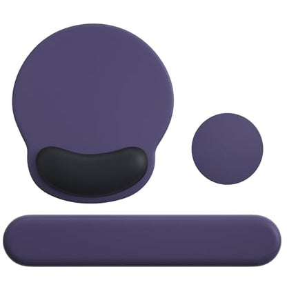Mouse Pad with Keyboard Wrist Rest,Ergonomic Mouse Pad Wrist Support PU Base with Coaster,Mousepad with Nonslip Base for Computer Laptop Keyboard Home&Office - color: G-Grey&Black
